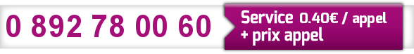 Numéro audiotel : 0892780060